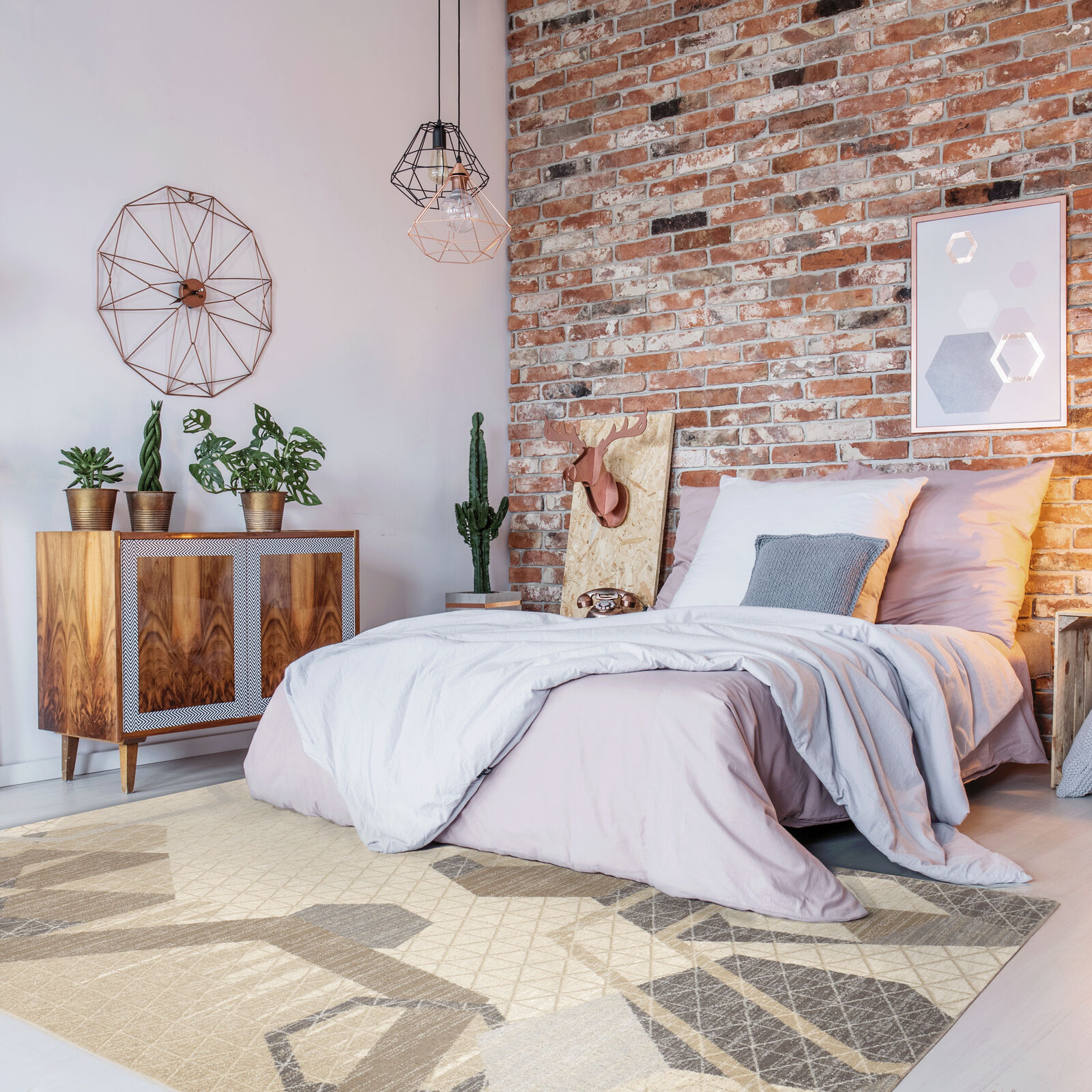 geometric wool rug